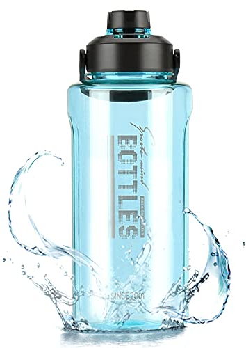 Olerd 2Liter Trinkflaschen mit Infuser, 2100ML Wasserflasche mit Handle BPA-frei, Auslaufsichere Gym Wasserflaschen Krug mit Deckel für Fitness Sport Camping Fahrrad Yoga Reisen(Blau)