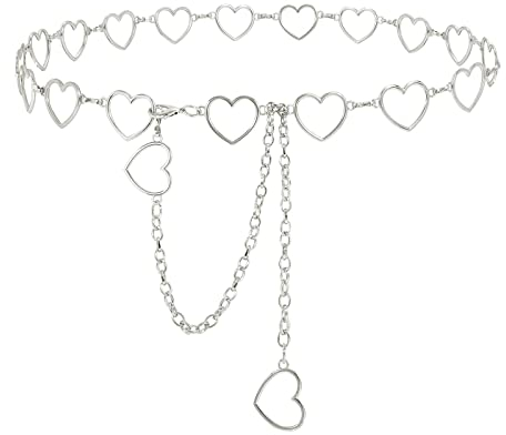 XIAOWU Taillenkette Gürtel Damen aus Metall für Kleid Jeans Verstellbare Legierung Kette Mode Body Link Kettengürtel