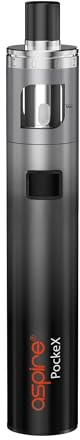 Aspire PockeX AIO All in One Kit 1500 Bulit-in Battery 2mL Special Edition (Grey Gradient) Perfect Portable and Professional Aspire Vape E Cigarette Starter Kit No Nicotine TPD Version