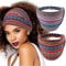 Fashband Boho-Stirnbänder im Vintage-Stil, gestreift, elastisch, rutschfest, für Damen und Mädchen, Rot, 2 Stück