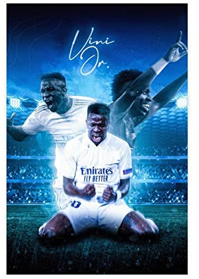 ZHONGZ VinIcius Jr Sports Star Art Poster 1 Leinwandposter Wandkunst Dekor Druck Bild Gemälde für Wohnzimmer Schlafzimmer Dekoration Rahmen: 30 x 45 cm