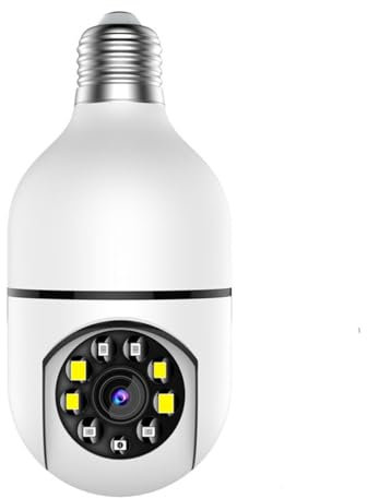 Ruiqas E27 Light Bulb Type Security Camera WiFi 360 Degree Panoramic 2- Way Talk WiFi Camera