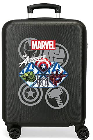 Marvel Avengers The Avengers Heroes Kabinenkoffer Schwarz 38 x 55 x 20 cm Starres ABS Seitliches Zahlenschloss 34 L 2,74 kg 4 Doppelräder Handgepäck
