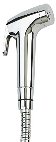 Brondell PS-91C PureSpa Essential Handheld Bidet Sprayer for Toilets, Includes Spiral Metal Hose and Holster, Ambient Temperature, Polished Chrome