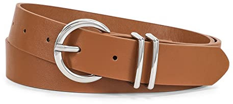 XZQTIVE Damen Casual Ledergürtel, Frauen Ledergürtel für Jeans Hosen Damen Kleid Gürtel, Braun, Passt Taillenumfang 75-90cm