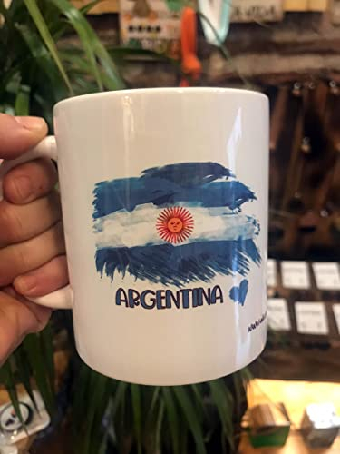 Taza de cerámica Bandera Argentina. Original. Diseños propios. Personalizados.
