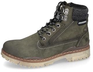Dockers by Gerli Herren Combat Boots, Männer Stiefeletten,uebergangsschuhe,uebergangsstiefel,schnürstiefel,Stiefel,Bootee,Oliv,41 EU