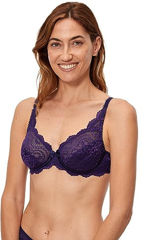 Playtex Reggiseno con Ferretto Flowery Lace in Pizzo Sostegno Perfetto x1 Donna, Viola (Bluebell), 6C