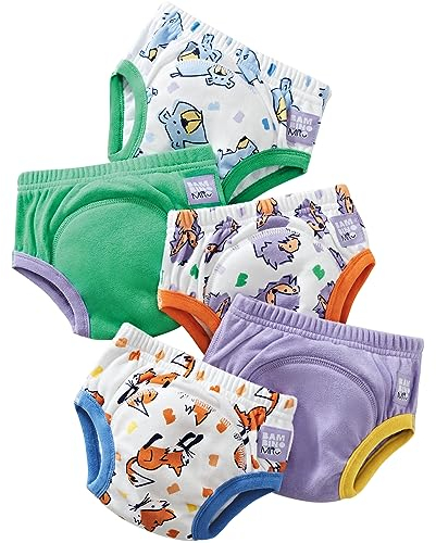 Bambino Mio, Wiederverwendbare Töpfchen-Trainingshose für Jungen und Mädchen, 5er-Packung, Mutige Tiere, 2-3 Jahre