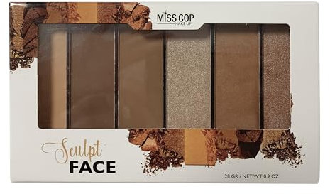 MISS COP - Face-Palette – helle und dunkle Nudefarbe – markiert und definiert das Gesicht – Contouring – 28 g