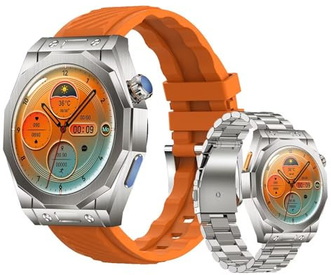 Bluetooth Smart Watch Fitness Watch with Heart Rate SpO2 Blood Pressure Multi Sports Modes Smartwatch,for Android iOS,Orange