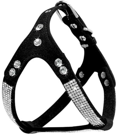 Hundegeschirr Aus Weichem Wildleder, Besetzt Mit Strasssteinen, Haustiergeschirr, Weste, Kleine Und Mittelgroße Hunde, Chihuahua, Mops, Französische Bulldogge, Verstellbares Geschirr,C,M