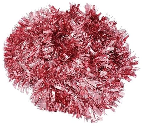 Guirlande de Noël de 2 m, rose pâle, grosses paillettes pour fêtes du Nouvel An, décoration d'intérieur et décoration de sapin de Noël