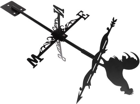 Happyyami Eiserner Wetterhahn Windrichtungsanzeiger Garten Dekorative Wetterfahne Metall Dachmontage Robuster Gartendeko Hahn Für Außenbereich