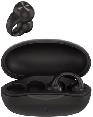 Xmenha Knochenleitungs-Kopfhörer Bluetooth 5.3 Offene Ohr Clip On Bone Conduction Earbuds Schwarz Wireless Bone Conduction Headphones Headset Head Set für Sport und Outdoor-Aktivitäten