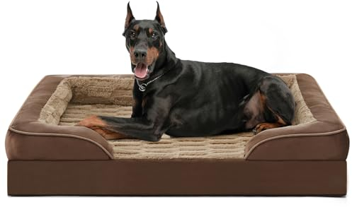 FURTIME Orthopädisches Hundebett für extra große Hunde – XL-wasserdichtes Hundesofa, ultra-bequemes, stützendes Schaumstoff-Haustierbett mit abnehmbarem, waschbarem Bezug, Jumbo-Hundebett mit