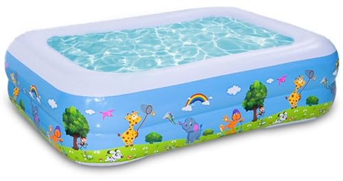Aufblasbares Planschbecken,105X75cm Swimmingpool,Schwimmbecken,Aufblasbare Pool,3 Ringen Planschbecken,Aufblasbarer Pool,Aufblasbarer Kinderpool,Babypool,Tragbare Badewanne,Kinder Planschbecken