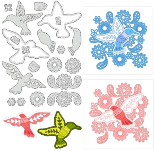BENECREAT Spitzen-Kolibri-Taube-Stanzformen Aus Kohlenstoffstahl, Prägeschablonen Mit Tiermotiv, Vorlage Für Die Herstellung von Foto-Dekorpapier, Scrapbooking, 0.08 cm Dick