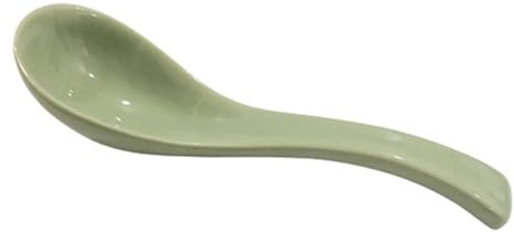 Soulnioi Suppenlöffel aus Keramik, Creme-Stil, Dessertlöffel, Reislöffel, Servierlöffel, Müslischöffel für Küche, Restaurant, Grün