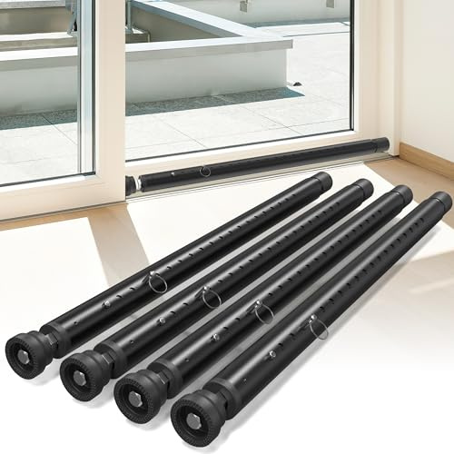 Fenster-Sicherheitsstange, Schwarz, 4 Stück