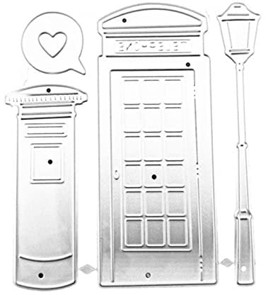 Mllepjdh For Creative Telephone Booth Metal Cutting Dies Stencil Scrapbooking Embossing Tool Paper Cards Album Decor Metal Cutting Dies For Card Making Birthday Embossing Stencil 3d Die Cuts Crafting