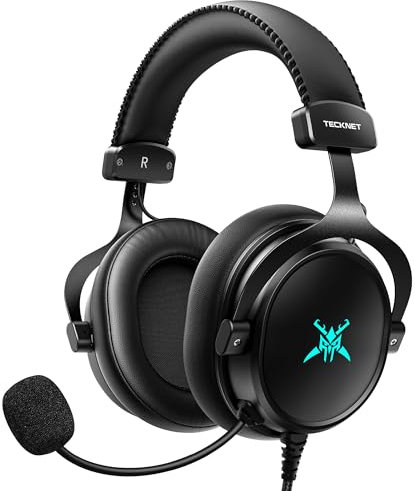 TECKNET Wired Gaming Headset for PC, PS4 PS5, Xbox Series, 50mm Driver, 3.5mm Jack Wired Noise Cancelling Over-Ear Headphones with Mic for Computer, Laptop, Mac, Nintendo, Gamer
