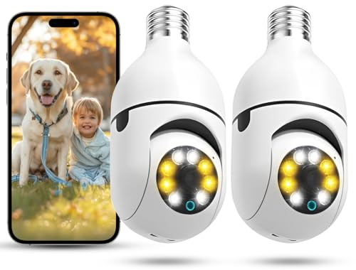 Xuzimaoyi Caméra de sécurité à Ampoule, Caméra WiFi (2, M)