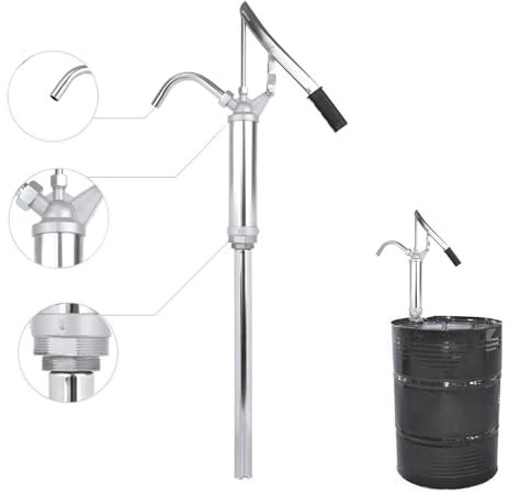 KayEsampra Pompe à huile avec levier extensible pour fûts métalliques de 60 l et 200 l, pompe à huile manuelle avec poignée antidérapante, pour huile de transmission, huile moteur 20 l/min
