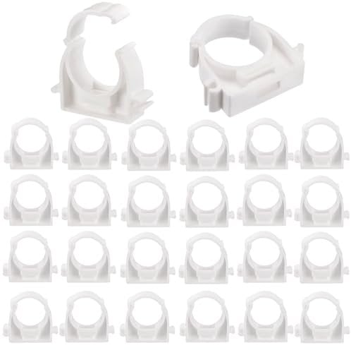 RXKFIGX 30 Pcs PPR Tubo Morsetti 20 mm Tubo Clip Universale Singolo Tubo Clip Bianco Plastica Acqua Fissi per Pool Rubinetto Tubazioni Fissaggio