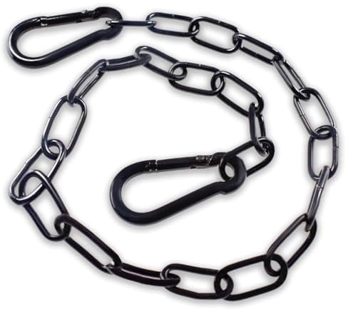 Gate Chain Lock, 20 Inch Iron Chain Lock with Both-Ended Carabiners, Security Chain for Outdoor Fences, Pet Cages, Horse Goat Cow Corral Supplies