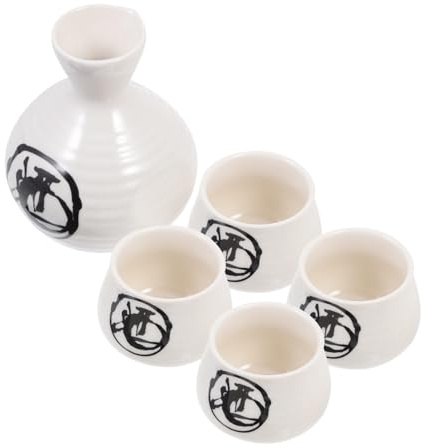 PRETYZOOM Juego de Tazas y Tetera de Cerámica Negra para Sake Estilo Japonés, Adecuado para Bar Room y Fiestas Personales, Diseño Chic y Funcional