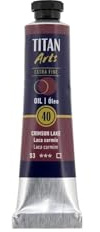 TITAN ARTS Ölfarbe, extra fein, Titan, 20 ml, 40 Karmin-Lack, Serie 3