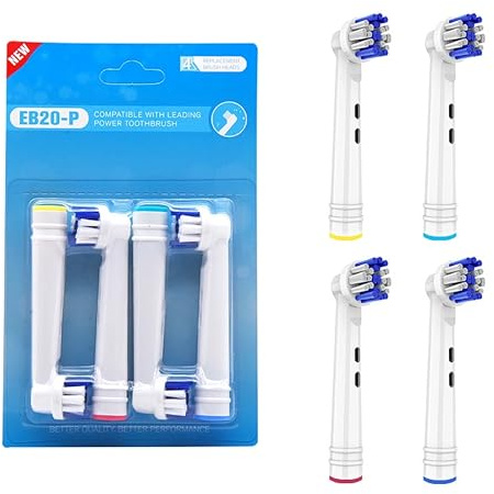 4 Pack Oral-B Compatible Replacement Toothbrush Heads Soft Bristle | Compatible replacement toothbrush heads for Oral-B electric toothbrushes, offering soft bristles and great value.