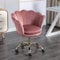 Ya-Home Velvet Home Office Chair Swivel Desk Chair with Adjustable Height for Home Office/Bedroom, Dark Pink