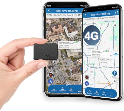 4G Mini GPS Tracker, Magnetic Vehicle Tracker Car Tracker Unlimited Distance UK & Worldwide Real-Time Monitoring and Alerts 60 Days Long Standby Tracker Devices for Car, Kids, Elderly