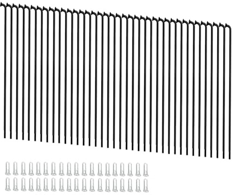 goucrro Fahrradspeichen 13G, 2,3 mm, Stahl, 70–300 mm, schwarze Radspeichen mit Nippeln für Mountainbike, E-Bike, Dreirad, Räder(Schwarz,13G-132mm)