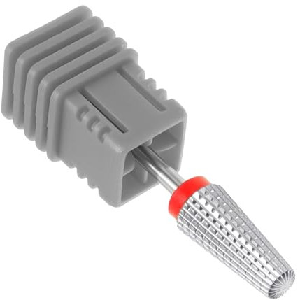 5 in 1 Nail Drill Bits with Tungsten Steel, Red Cuticle Nail Drills Bit with Dual Rotation, Gel Remover Drill Bits with Multiple Grit, Nails Drills Bit for Cleaning Shaping Cutting Smoothing Polishing