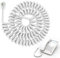 JCSJK 3 Meters Telephone Extension Cable, RJ9 4P4C Coiled Phone Line Cord for Home Fixed Telephones Landline Handset Cable White