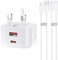 iPad Charger and Plug, 20W Dual iPad Fast Charger USB C Charger Plug and Lightning Cable 1M for iPad Pro 9.7 10.5 12.9 inch 1st 2nd Generation/Air 2 3th Gen/Mini 4 5th Gen/ipad 5th 6th 7th 8th 9th
