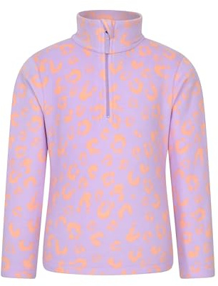 Mountain Warehouse Endeavour Kids Fleece Jacket - Half Zip, Lightweight, Micro Fleece, Fast Dry, Antipill For Boys & Girls - For Spring Summer, Travel & Outdoors Light Purple Teen Size 13 Years
