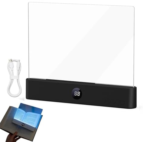 Smart LED Book Light,Intelligente LED Buchlampe,Leselampe Buch,Buchlicht Flach,tragbare Dimmbares LEDs Buchlampe mit 3 Lichtfarben,Wiederaufladbare Buch Leselampe für Nachtlesungen im Bett (Schwarz)