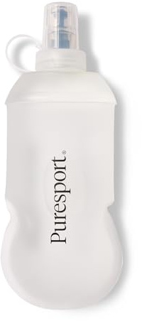 Puresport Clear Soft Flask, 250ml, Collapsible Running Water Bottle, BPA-Free TPU Hydration Flask for Running Vests & Belts, Leak-Proof Bite Valve, Lightweight & Eco-Friendly
