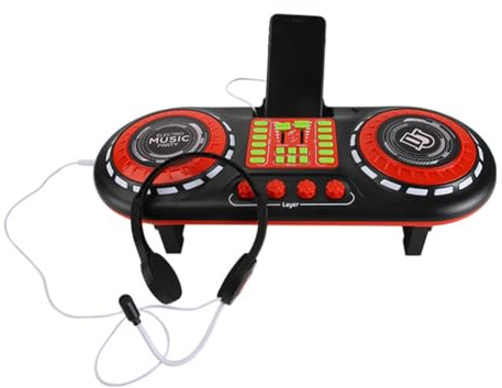 Xnuiasqe Giradischi DJ per Bambini Giocattolo Mixer Musicale Mixer DJ Giocattolo Musicale Multifunzione Strumento Percussivo Connettibile al Telefono