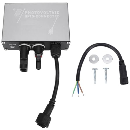 MechKit Wechselrichter Solar 200W, DC 10V auf 30V Eingang Reiner Sinus MPPT Mikro Wechselrichter, AC 180V auf 265V Ausgang IP45 Wasserdicht Aluminiumlegierung für Balkonkraftwerk Wohnmobile LKW