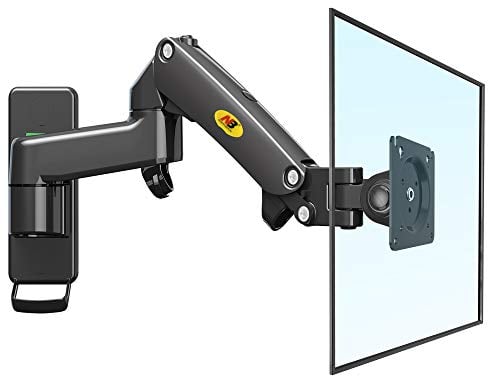 NB North Bayou Monitor Wall Mount for 17'' to 35'' Screens, Gas Spring Arm Holds 3 to 12 kg, Adjustable Tilt Swivel Rotation, VESA 75 & 100 mm Monitor Mount F150