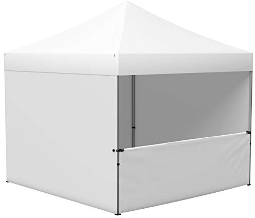 Vispronet Profi Faltpavillon/Faltzelt Basic 3x3 m, Weiß, 4 Wände/Davon 1 Halbhohe Zeltwand, Stahl-Scherengitter, faltbar (weitere Farben & Größen)