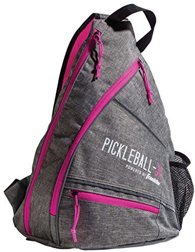 Franklin Sports Unisex-Erwachsene X Elite Performance Official of The Gray Sling Bag-Offizielle Tasche der US Open Pickleball Championships-Verstellbar-Grau/Pink, Einheitsgröße
