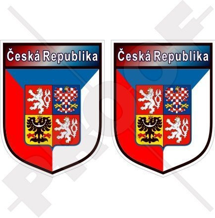 TSCHECHISCHE REPUBLIK Schild Tschechische Republik 75mm Auto & Motorrad Aufkleber, x2 Vinyl Stickers