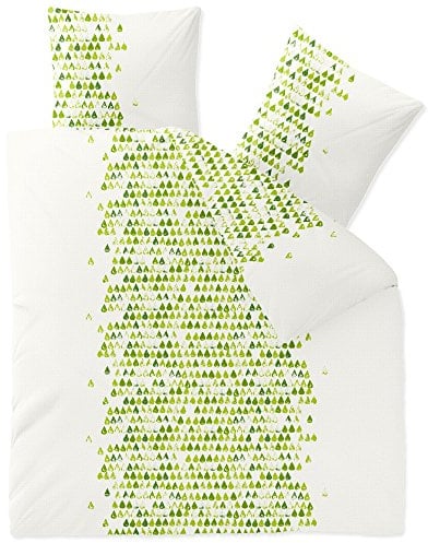 CelinaTex Enjoy Bettwäsche 200 x 220 cm 3teilig Baumwolle Bettbezug Seersucker Amelie Herz Weiß Grün