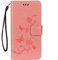 Samsung Galaxy J6 Phone Case 2018, PU Leather Flip Notebook Wallet Case Embossed Lotus Butterfly with Stand Card Holder ID Slot Folio TPU Bumper Protective Skin Cover for Samsung Galaxy J6 Pink